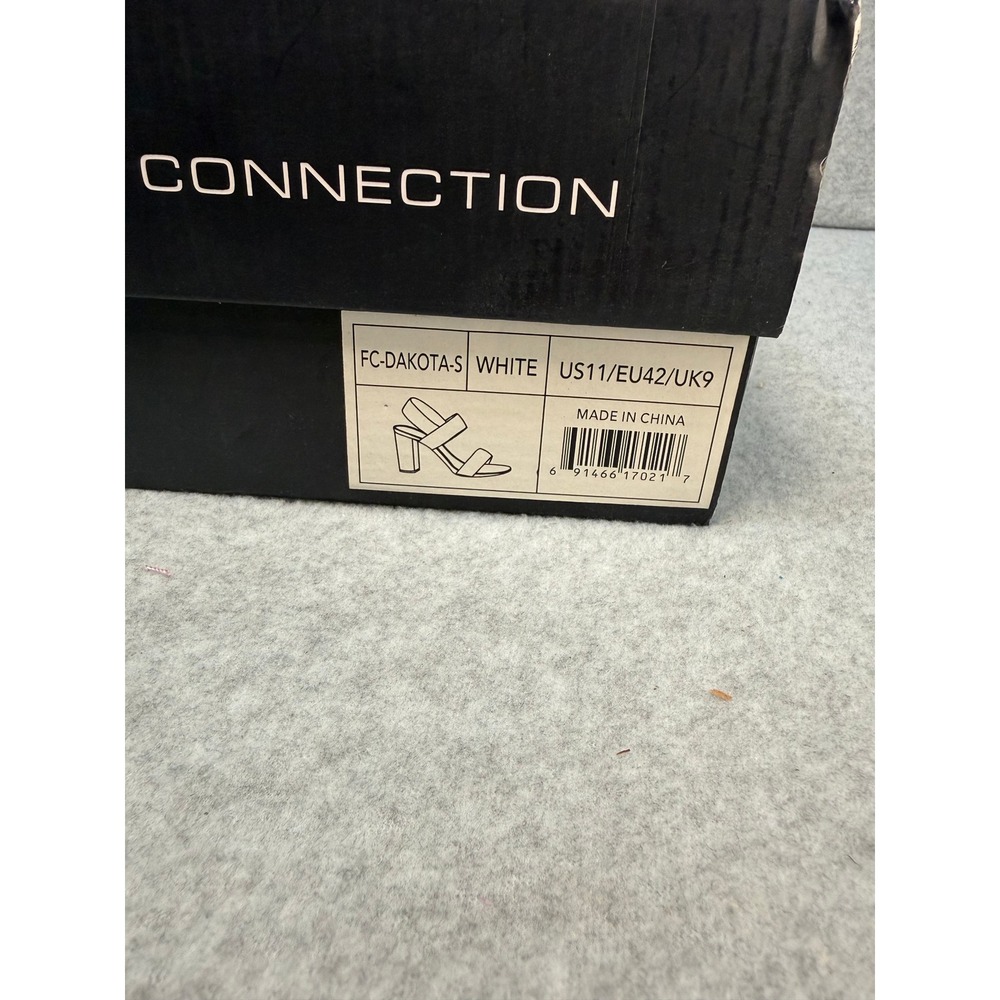 French Connection Dakota-S Sandal 11 White New Block Heel Slingback Box Office - Picture 7 of 16